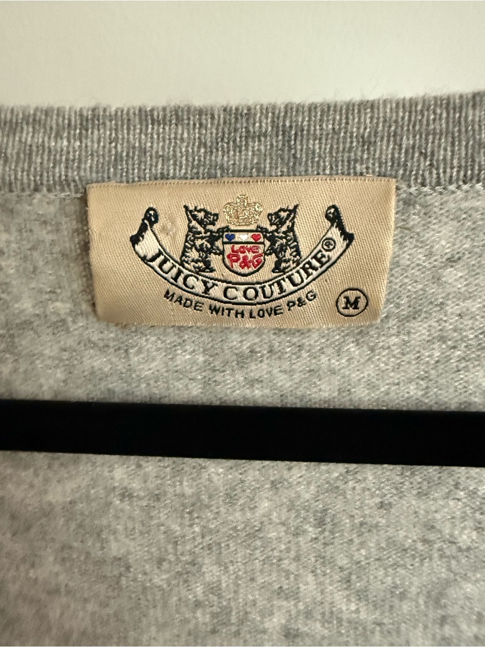 Juicy Couture 100% Cashmere Heart Patch Sweater M